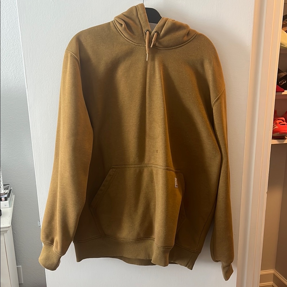 Carhartt Rain Defender Loose Fit Tan Hoodie with Logo Patch